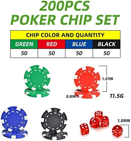 NOLIE Casino Poker Chip Set 200 300 PCS with Aluminum Case for Gambling(11.5 Gram)