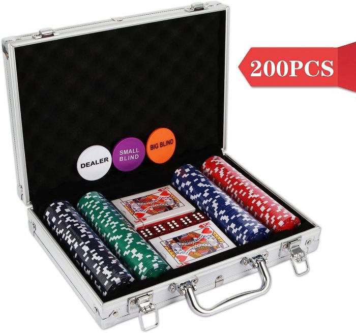 NOLIE Casino Poker Chip Set 200 300 PCS with Aluminum Case for Gambling(11.5 Gram)