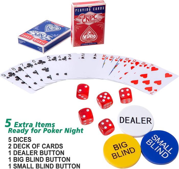 Yinlo Poker Chips Set, 300PCS Poker Chips, Poker Set with Alumium Travel Case, 11.5 Gram Casino Chips for Texas Holdem Blackjack Gambling